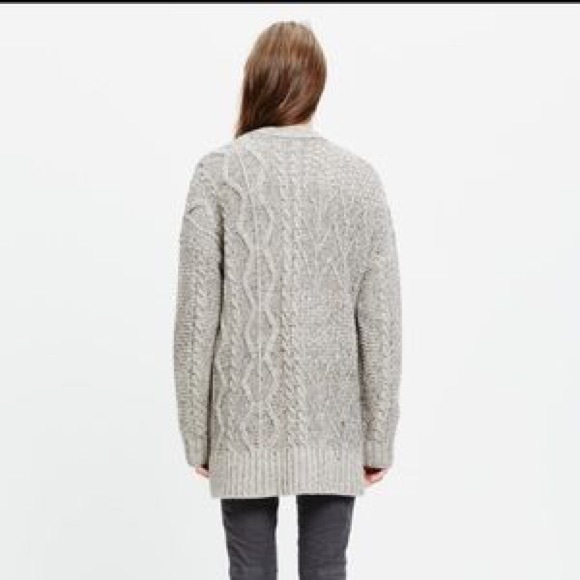 Madewell Panel-stitch open cardigan grey XS - Picture 2 of 8